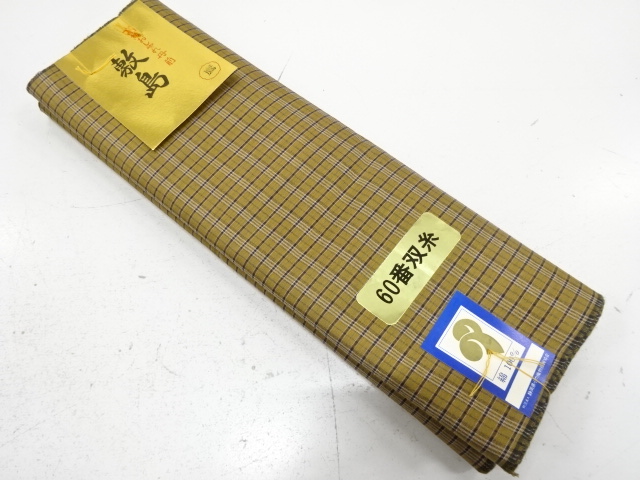 JAPANESE KIMONO / ANTIQUE BOLT FOR KIMONO / TANZEN / COTTON / WOVEN GRID